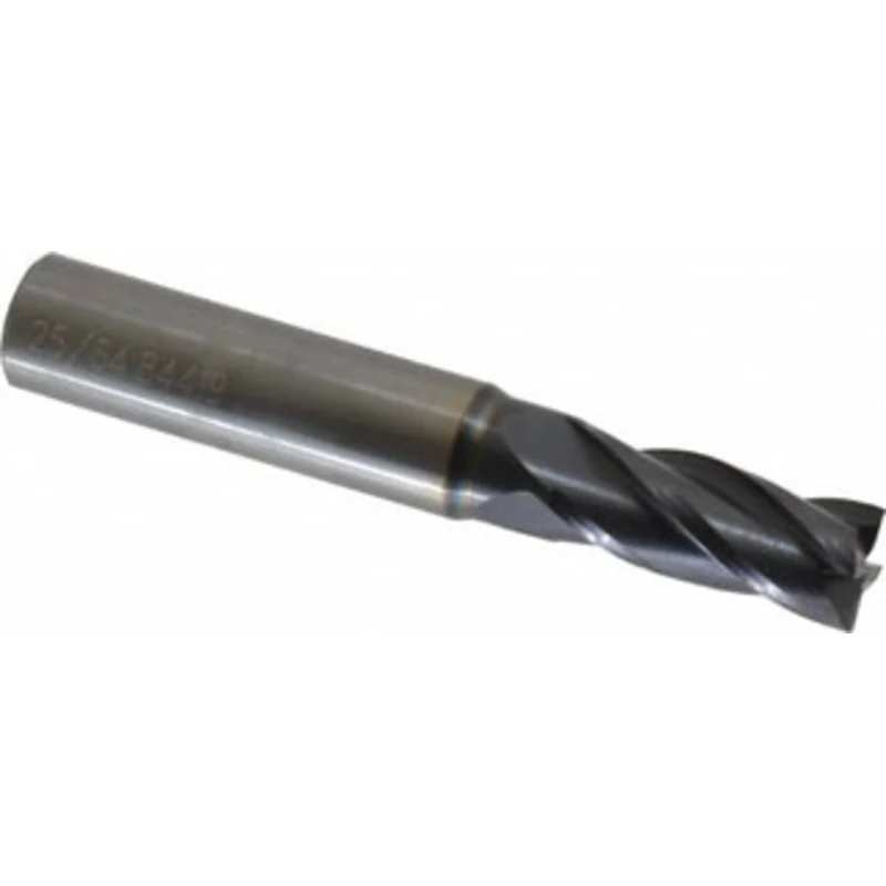 OSG 25/64, 1 LOC, 7/16 Shank Diam, 2-3/4 OAL, 4 Flute, Solid Carbide Square End Mill Single End, TiAlN Finish, Spiral...